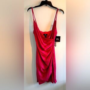 New IN San Francisco Juniors Pink Magenta Shinny Dress size Medium NWT